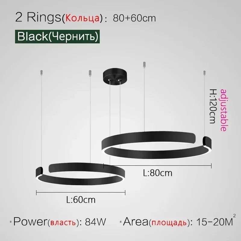 Nordic Copper Ring Pendant Light for Dining Room