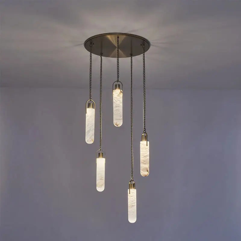 Nordic Marble Alabaster Pendant Light Multi-Drop