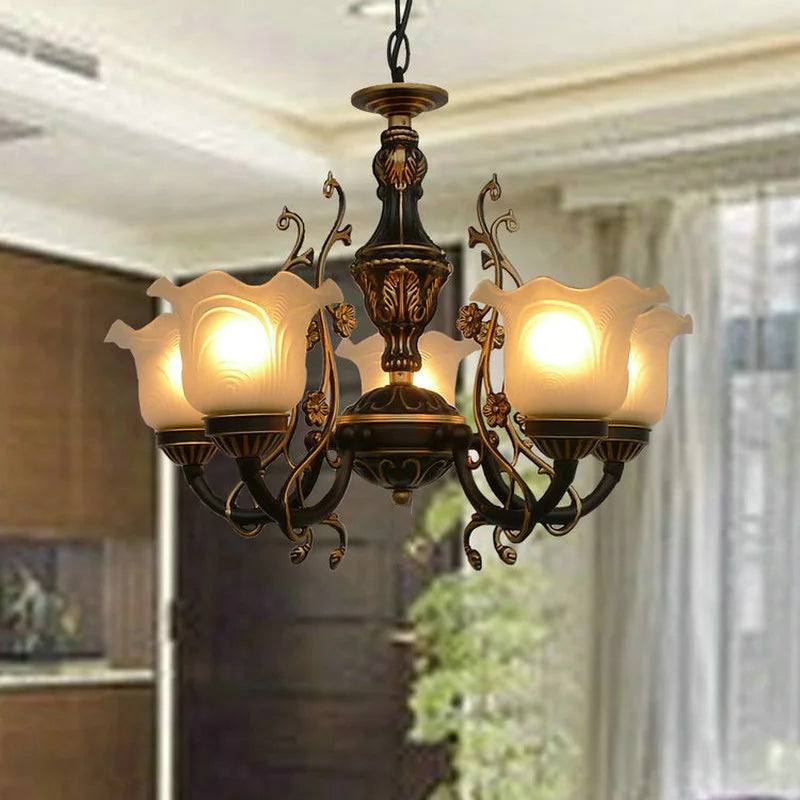 Modern Crystal Chandelier Glass Iron Frame
