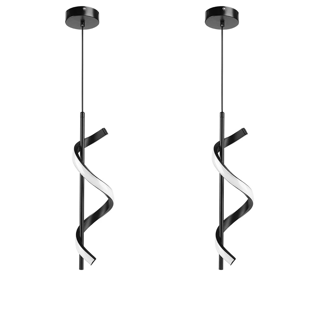 Minimalist Metal Pendant Light Spiral Design