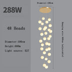 Opal Glass Ball Cluster Chandelier for Staircase and Hotel Lobby
