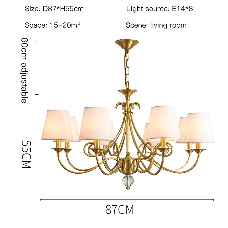 Copper Chandelier Modern Nordic Style Pendant Light