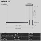 Minimalist Black Aluminum Linear Pendant Light