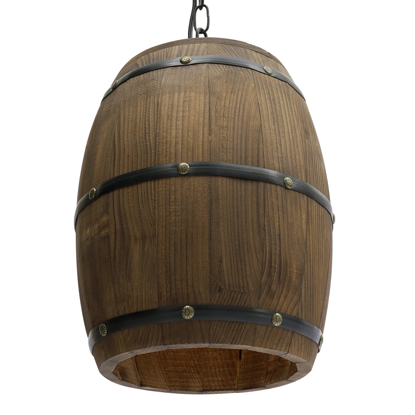 Retro Wood Barrel Pendant Light for Dining & Bar