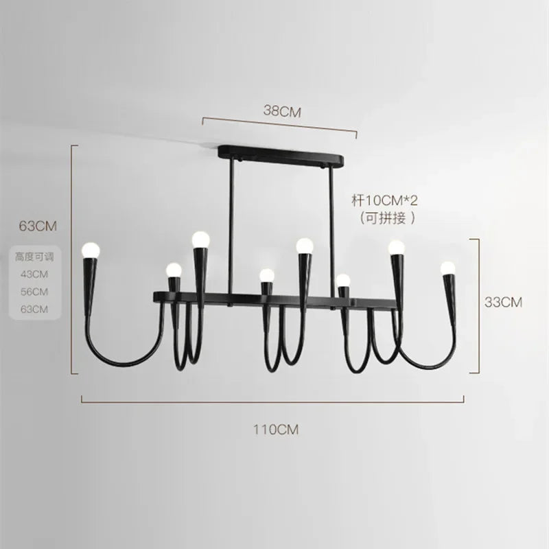 Iron Bronze Retro Dining Chandelier
