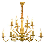 Modern Black Gold Wrought Iron Chandelier