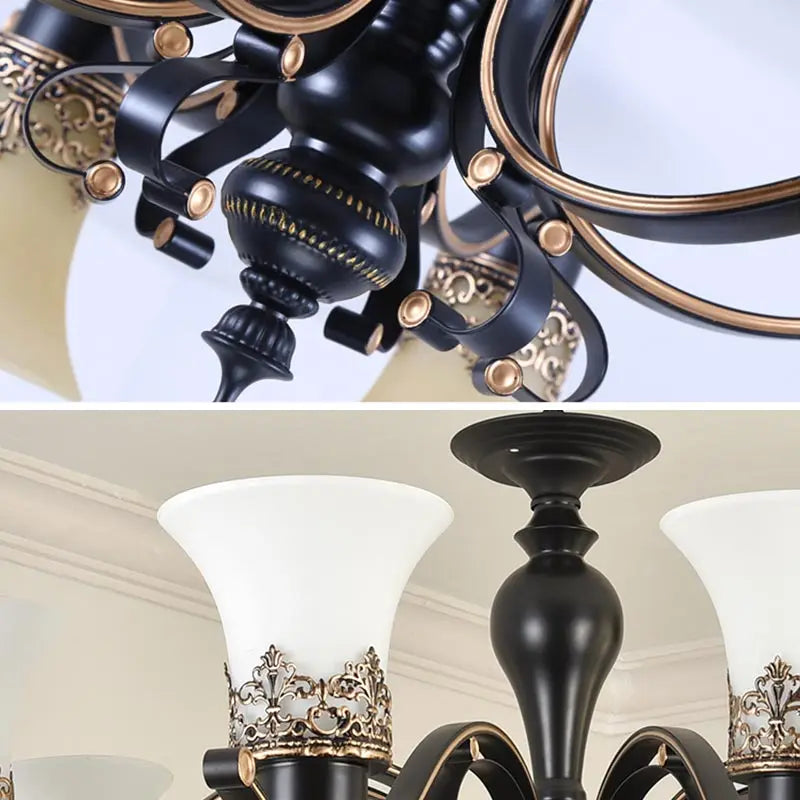 Vintage Iron Glass Pendant Chandelier Retro Loft