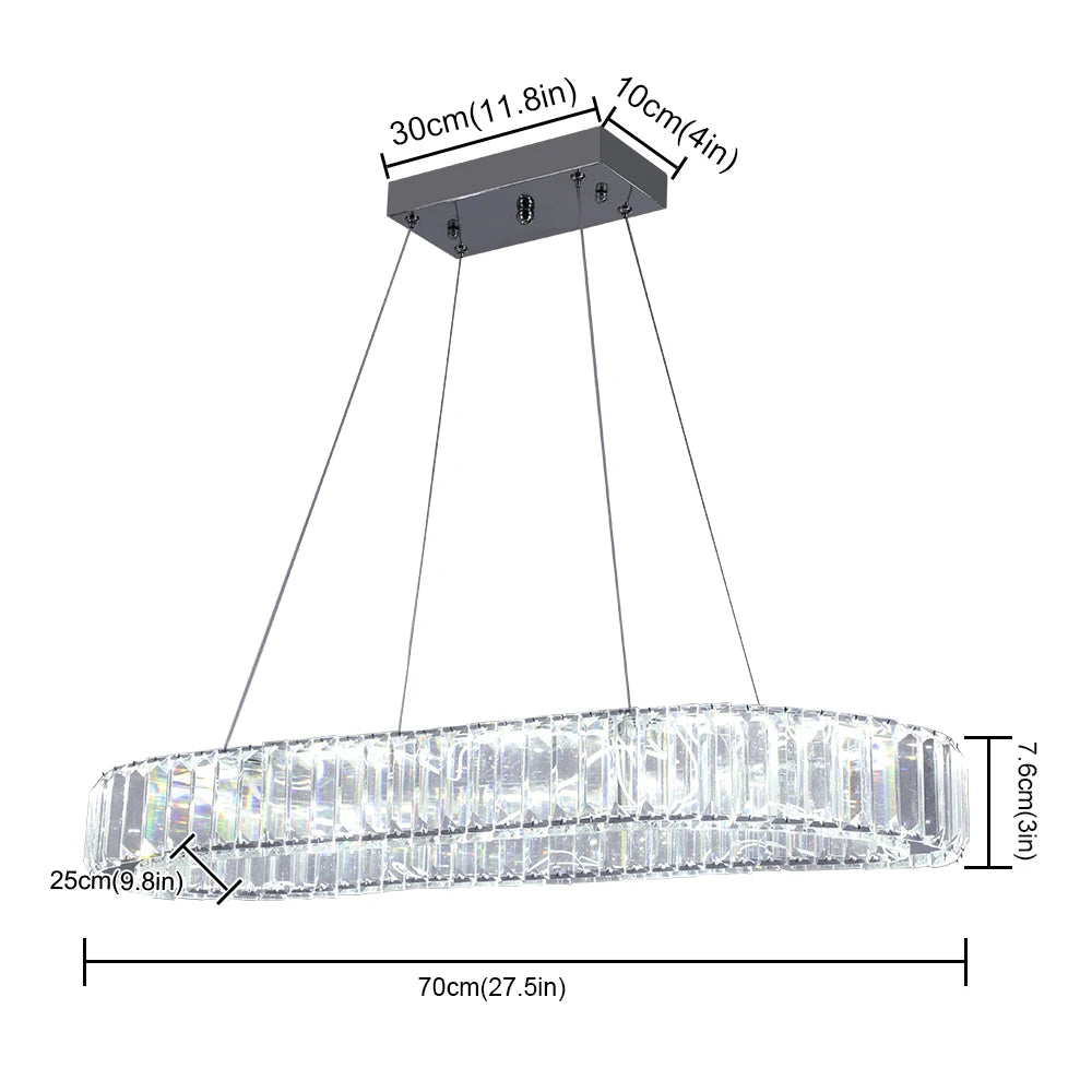 Modern Crystal Oval LED Chandelier Ceiling Lamp