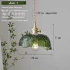Multi-Style Nordic Pendant Lamp Green Glass Ceiling Lighting Kitchen Island Hand Brass Hanging Light fixtures for Dining Room
