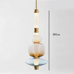 Minimalist Glass Pendant Light with Brass Accents