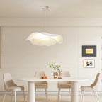 Lámpara colgante de tela blanca minimalista para comedor
