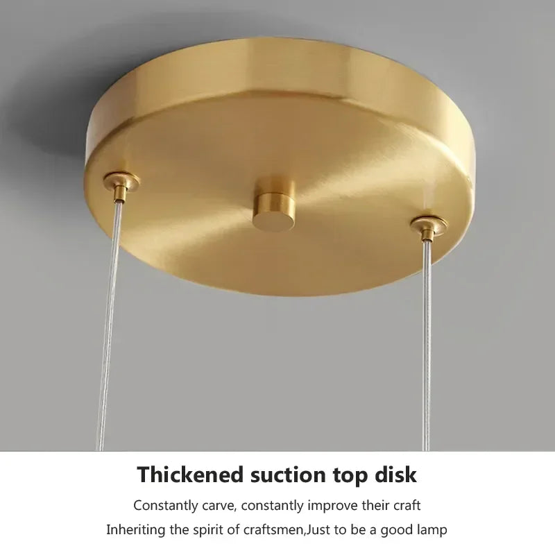 Nordic Glass Pendant Light with Brass Accent