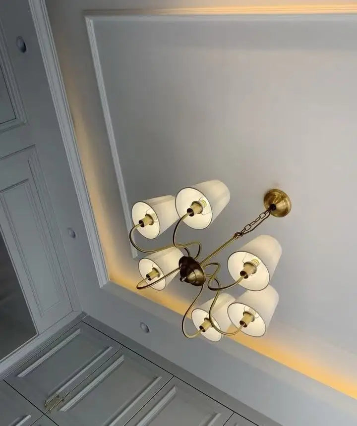 Copper Pendant Chandelier - American Style Hanging Lamp