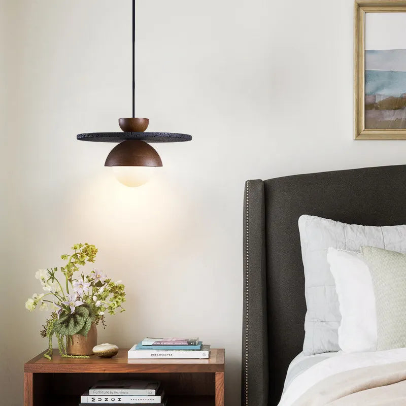 Wabi Sabi Wood Pendant Light for Bedroom