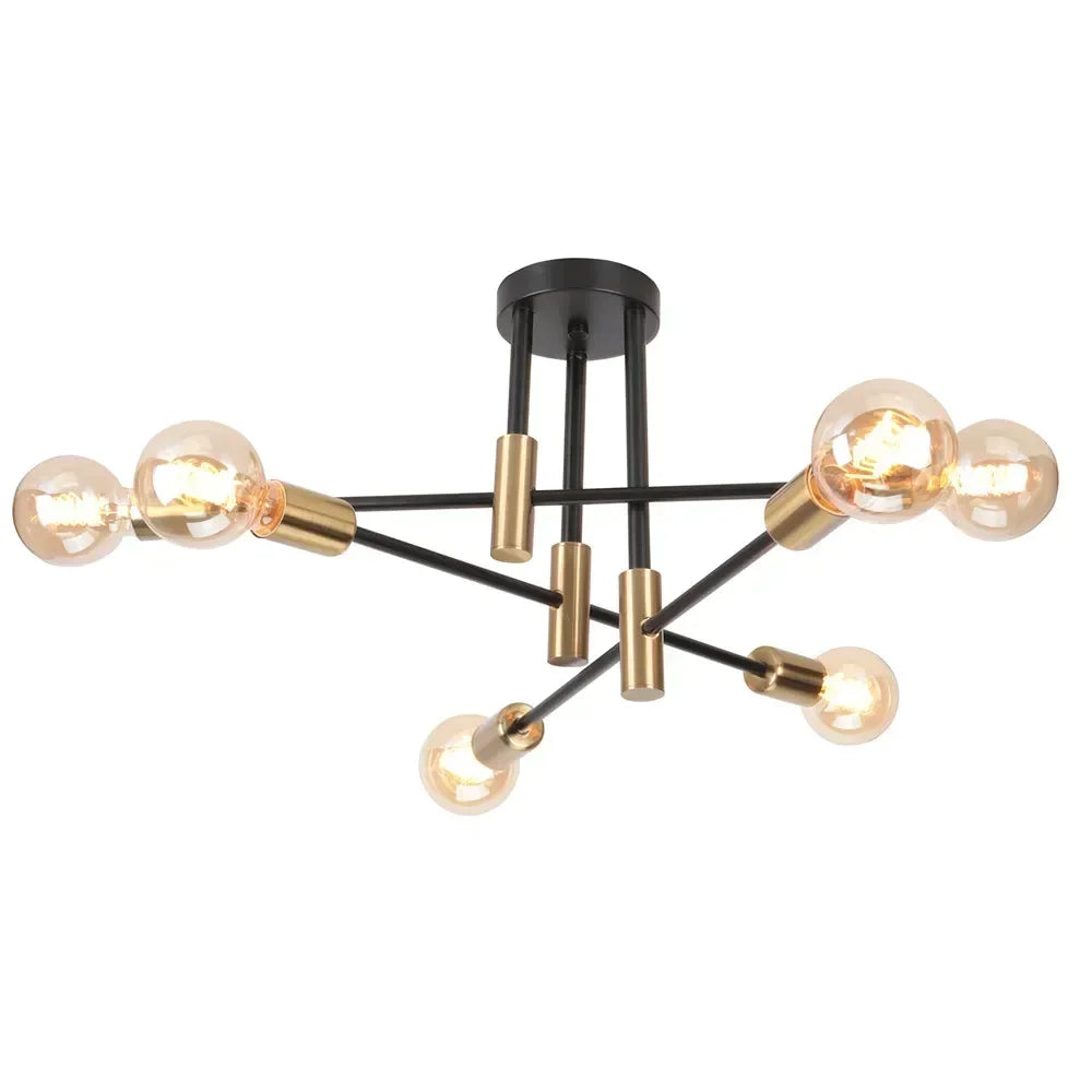 Modern Nordic Branch Ceiling Chandelier Black/Glod E27 Minimalism Living Room Shop Lighting E27 Iron Indoor Line Pendant Lamp