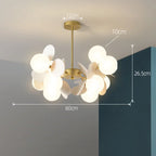 Colorful Branch Chandelier with Opal Glass Balls for Kids Room and Living Room