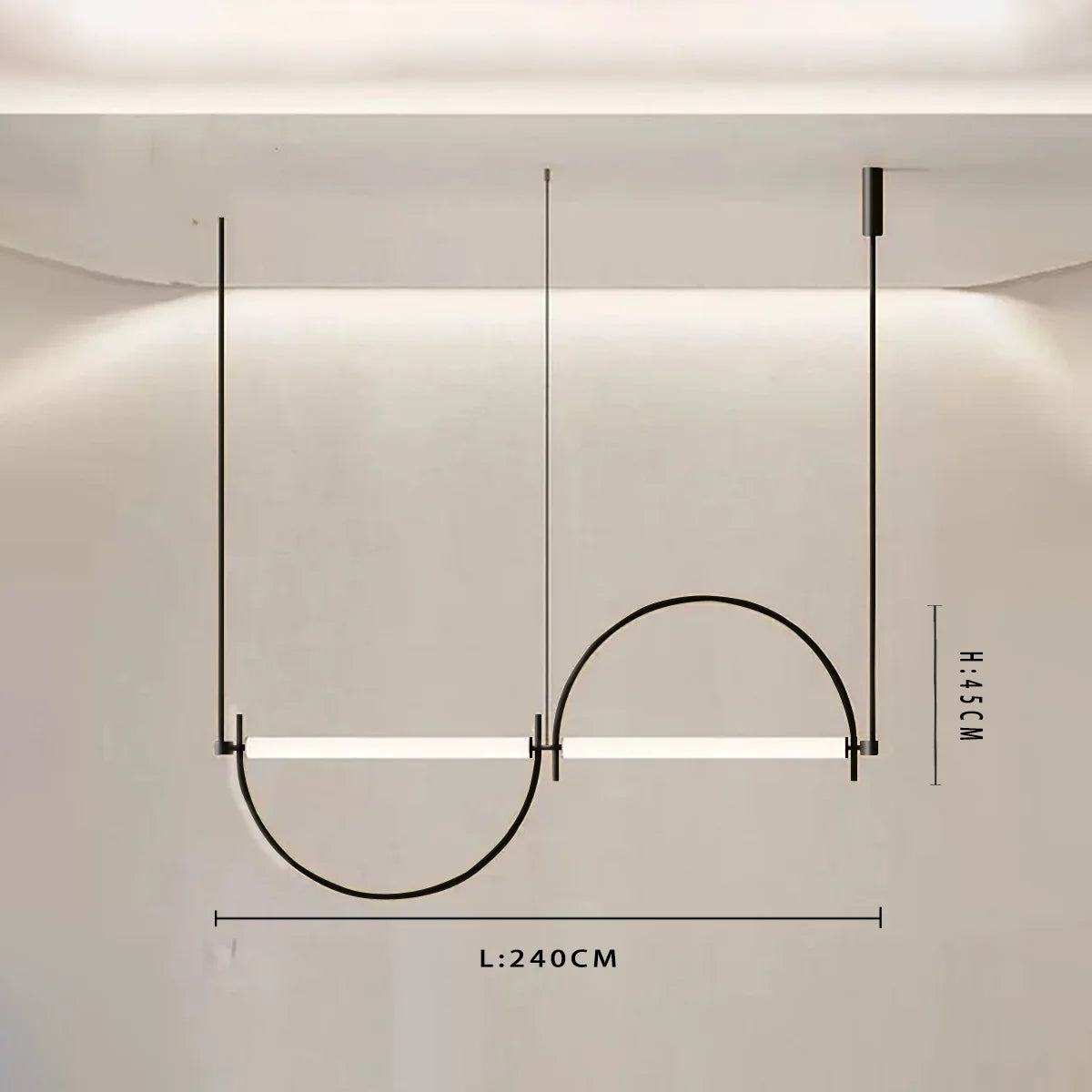 Lámpara Colgante Minimalista de Arco de Hierro para Sala de Estar