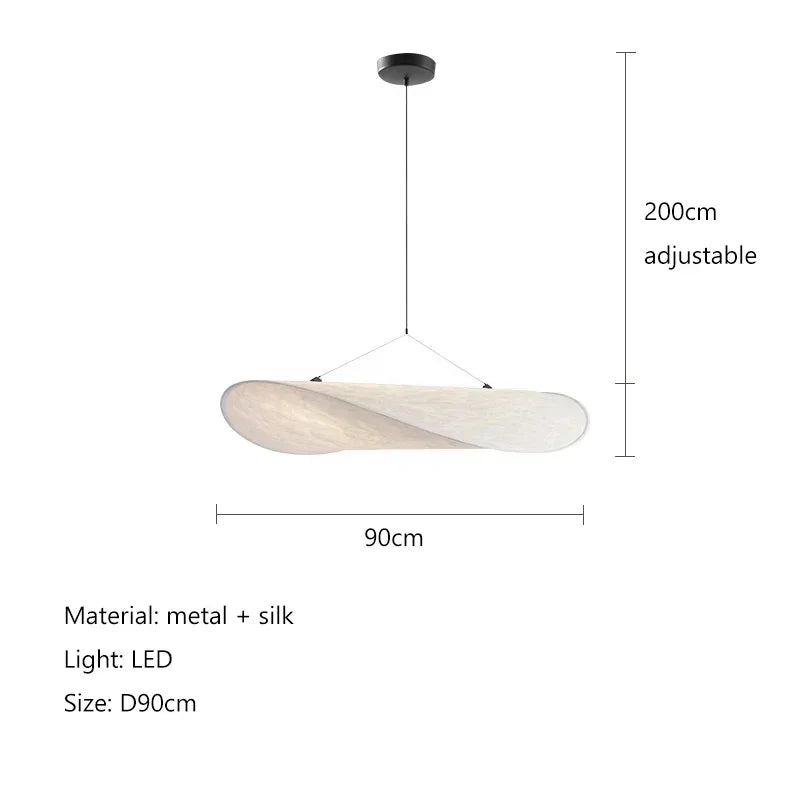 Nordic Silk LED Pendant Chandelier - Adjustable Hanging Lamp