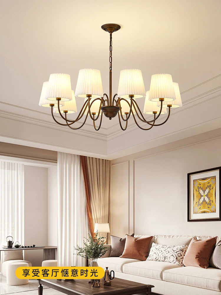 Rustic Pleated Crystal Pendant Light