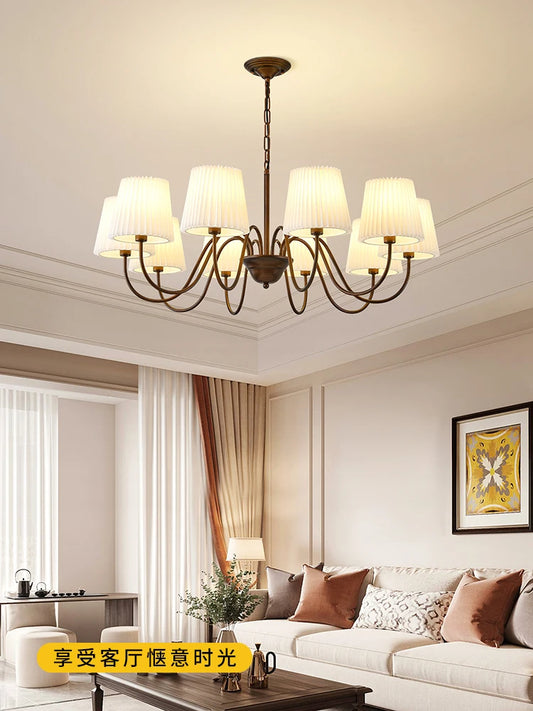 Rustic Pleated Crystal Pendant Light