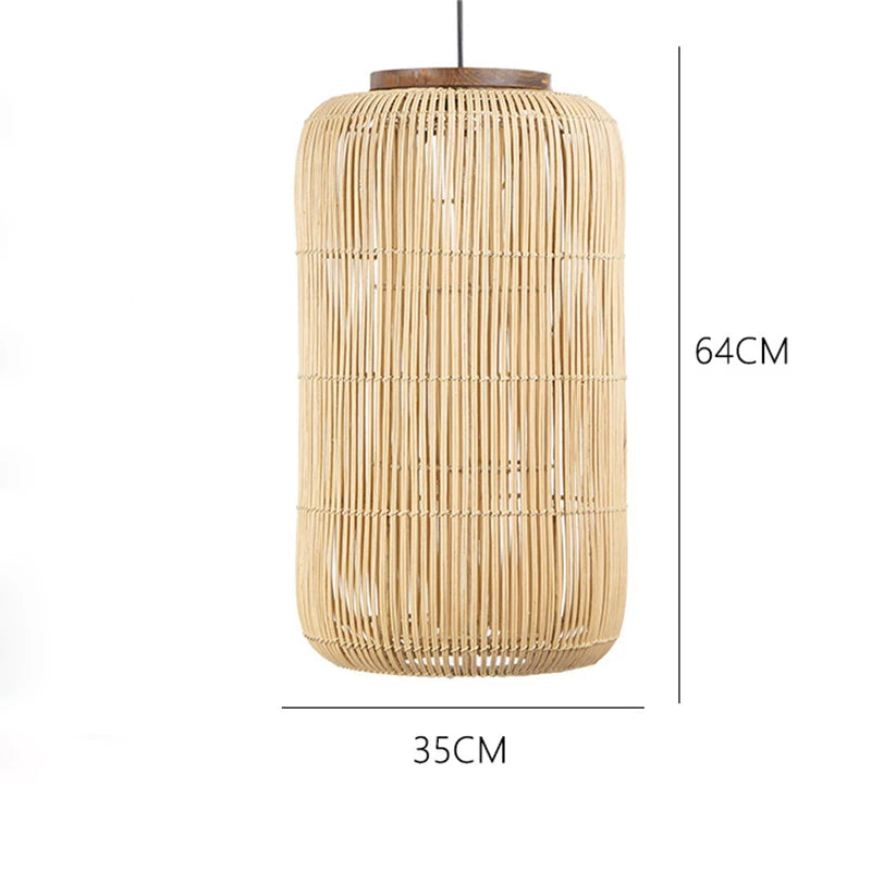 Wabi-sabi Rattan Hand-woven Pendant Light