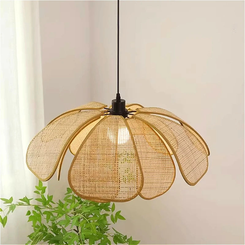 Bohemian Rattan Pendant Light for Bedroom