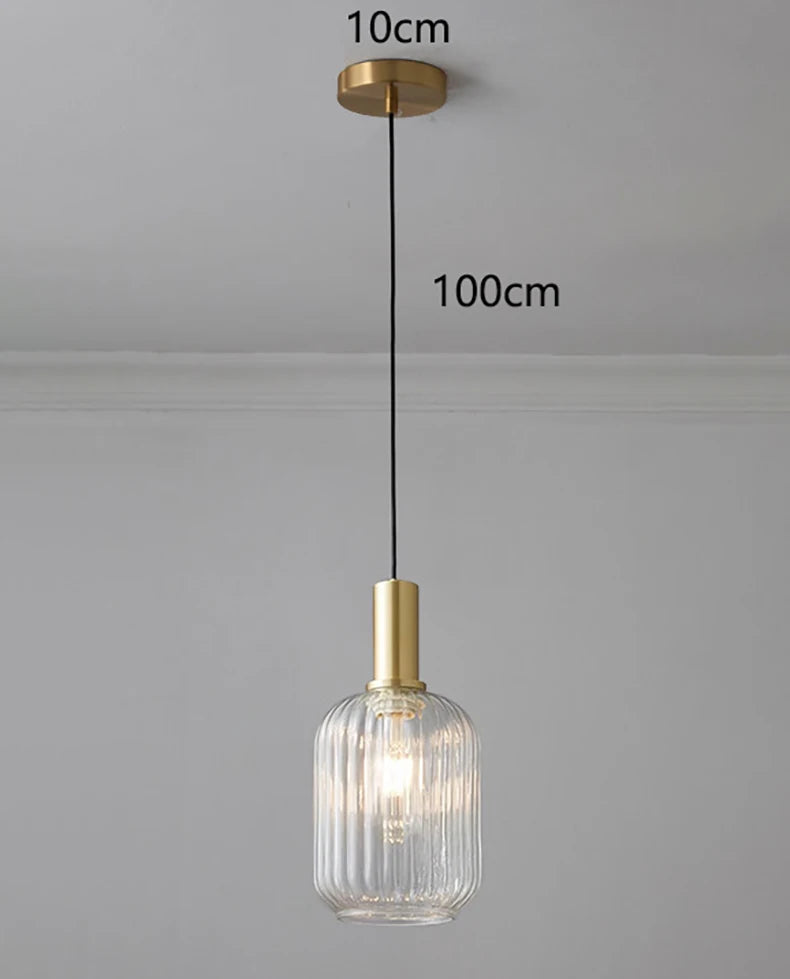 Lámpara colgante de cristal nórdica para comedor