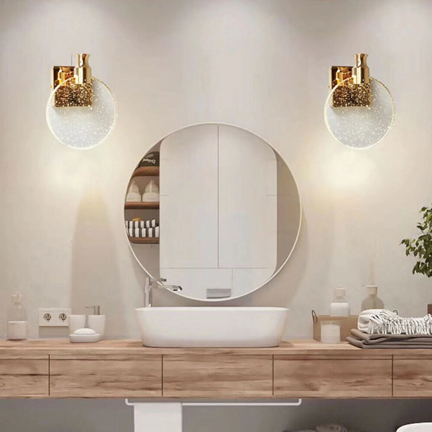 LED wall lamp Ring crystal Wall Light Living Room Bathroom Bedroom