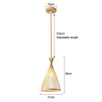 Bamboo Hand Weaving Pendant Lights 36cm Hanging LED Ceiling Lamp Chandelier Fixture Rattan Hand Craft Woven Home Bedroom Decor