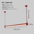 Industrial Iron Pendant Light Long Bar LED Hanging Lamp