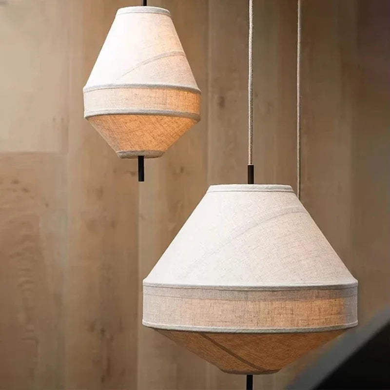 Minimalist Fabric Pendant Light with Iron Frame