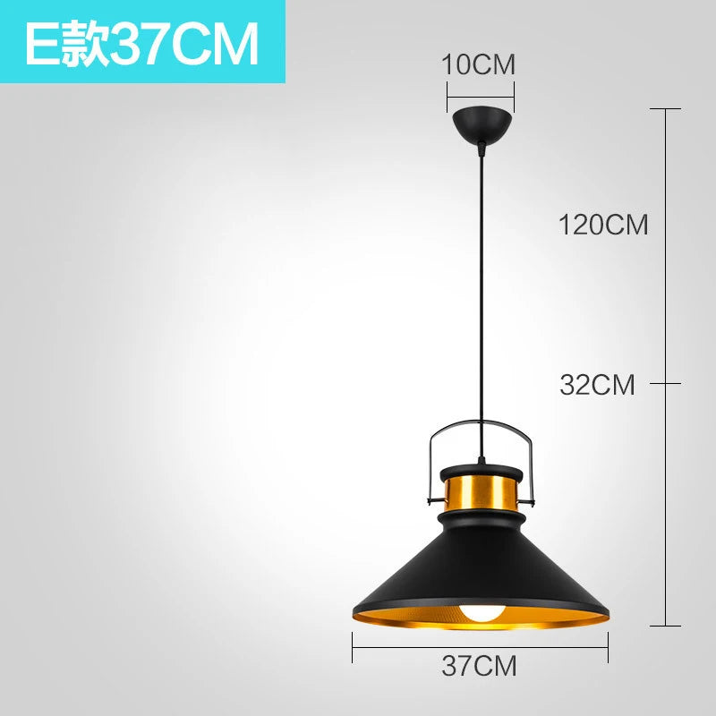 Industrial Black Iron Pendant Light for Dining