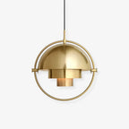 Danish Multi Shade Dome Pendant Light in Brass for Dining Room