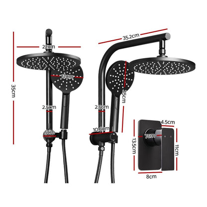 Cefito 9'' Rain Shower Head Set Handheld Round High Pressure Mixer Tap