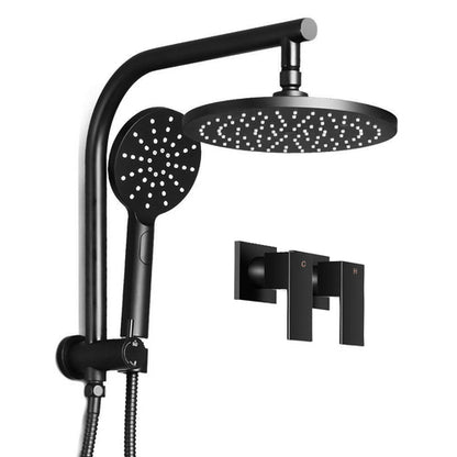 Cefito 9'' Rain Shower Head Set Handheld Round High Pressure Twins Tap