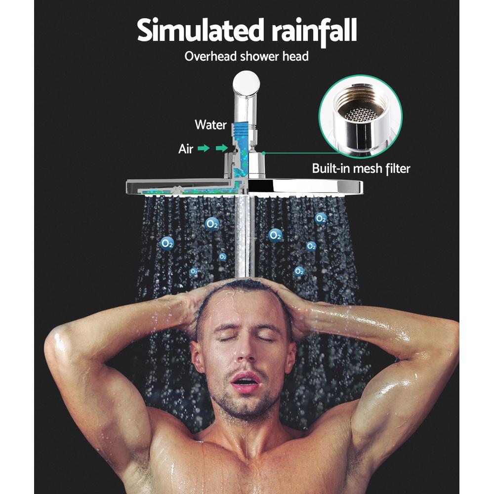 Cefito 9'' Rain Shower Head Set Handheld Round High Pressure Twins Tap