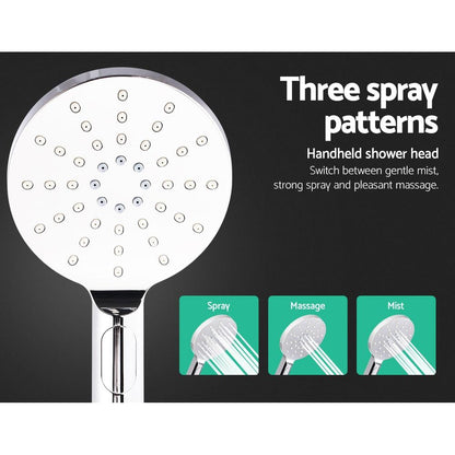 Cefito 9'' Rain Shower Head Set Handheld Round High Pressure Twins Tap