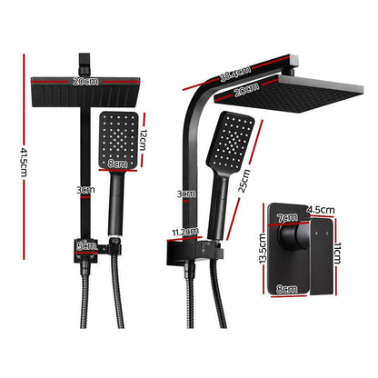 Cefito 8'' Rain Shower Head Set Handheld Round High Pressure Mixer Tap