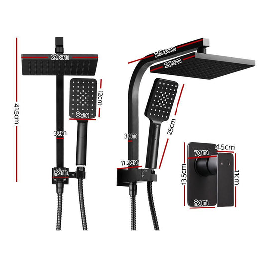 Cefito 8'' Rain Shower Head Set Handheld Round High Pressure Mixer Tap