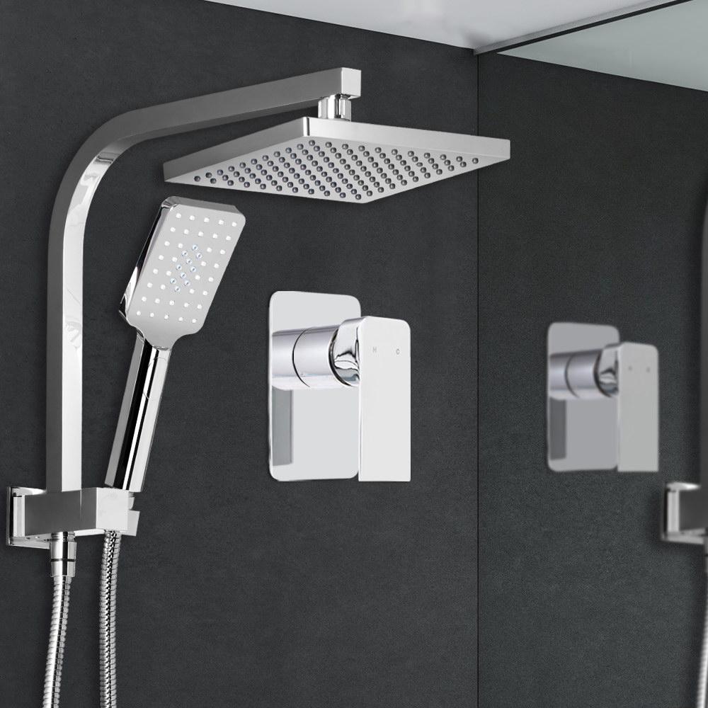 Cefito 8'' Rain Shower Head Set Handheld Round High Pressure Mixer Tap