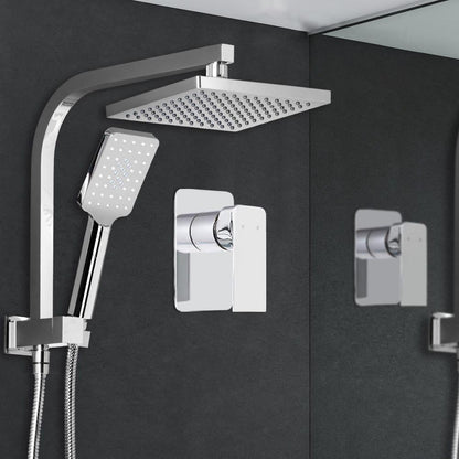 Cefito 8'' Rain Shower Head Set Handheld Round High Pressure Mixer Tap