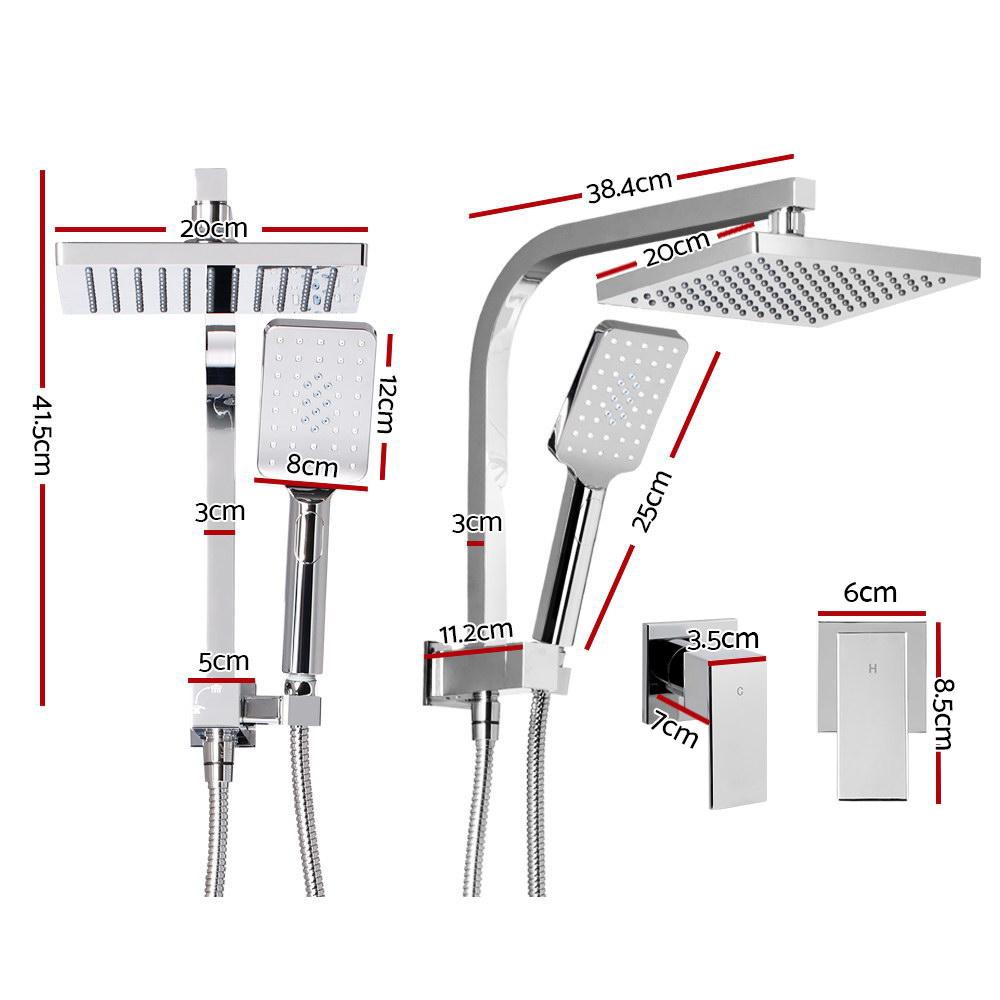 Cefito 8'' Rain Shower Head Set Handheld Round High Pressure wins Tap