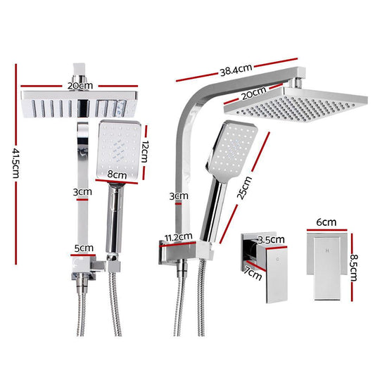 Cefito 8'' Rain Shower Head Set Handheld Round High Pressure wins Tap