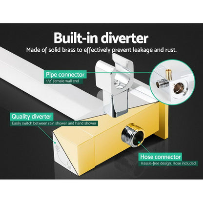 Cefito 8'' Rain Shower Head Set Handheld Round High Pressure wins Tap