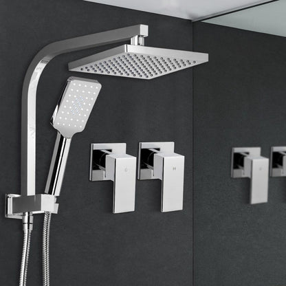 Cefito 8'' Rain Shower Head Set Handheld Round High Pressure wins Tap