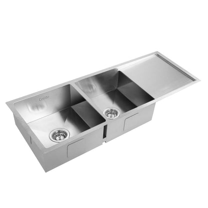 Cefito 111cm x 45cm Stainless Steel Kitchen Sink Under/Top/Flush Mount