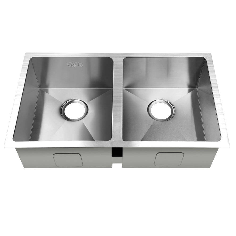 Cefito 77cm x 45cm Stainless Steel Kitchen Sink Under/Top/Flush Mount