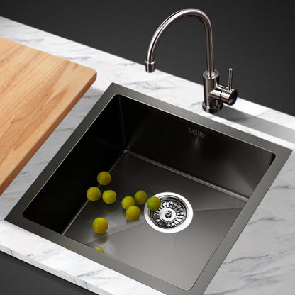 Cefito 44cm x 44cm Stainless Steel Kitchen Sink Under/Top/Flush Mount
