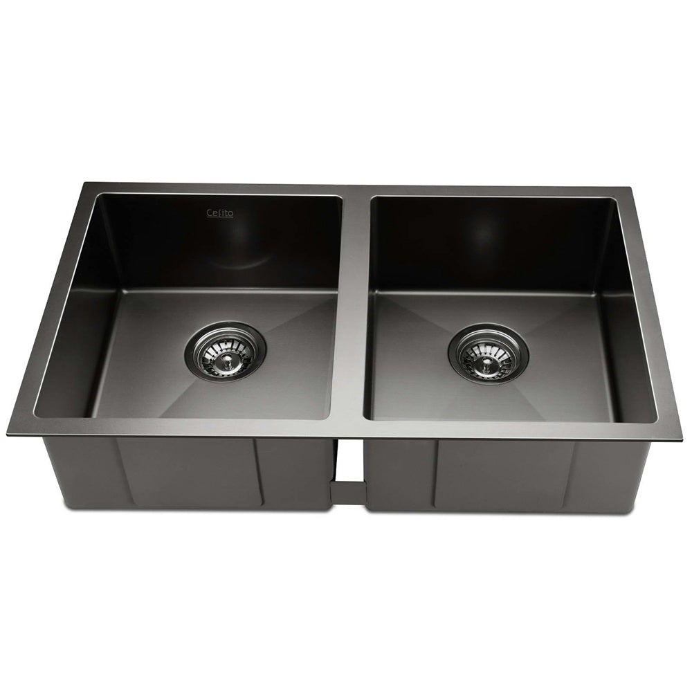 Cefito 77cm x 45cm Stainless Steel Kitchen Sink Under/Top/Flush Mount