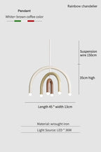 Modern Arch Tube LED Chandelier in Pastel Colors for Kids Room